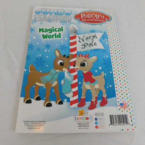 2 Rudolph The Red-Nosed Reindeer Christmas Jumbo Coloring & Activity Books New - Picture 3 of 12